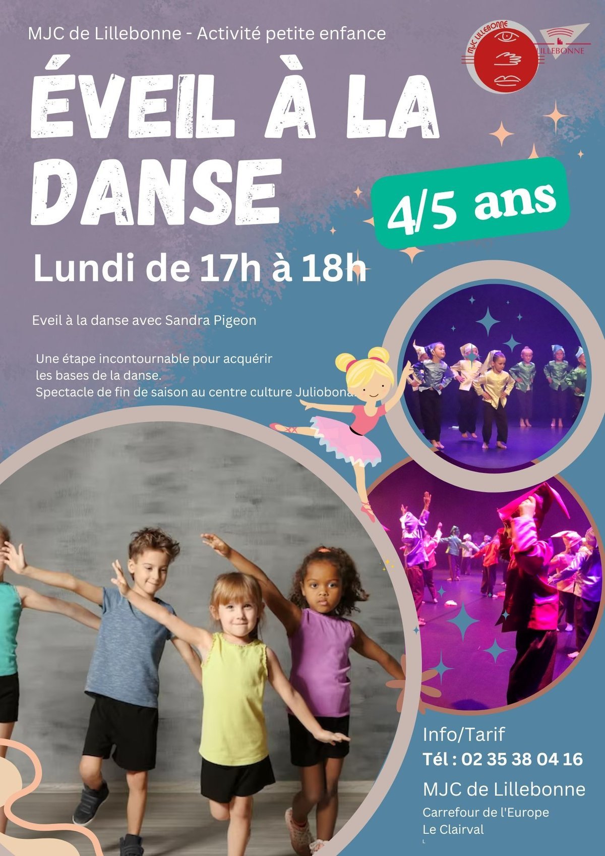 Enfants en mouvement pendant une activité danse